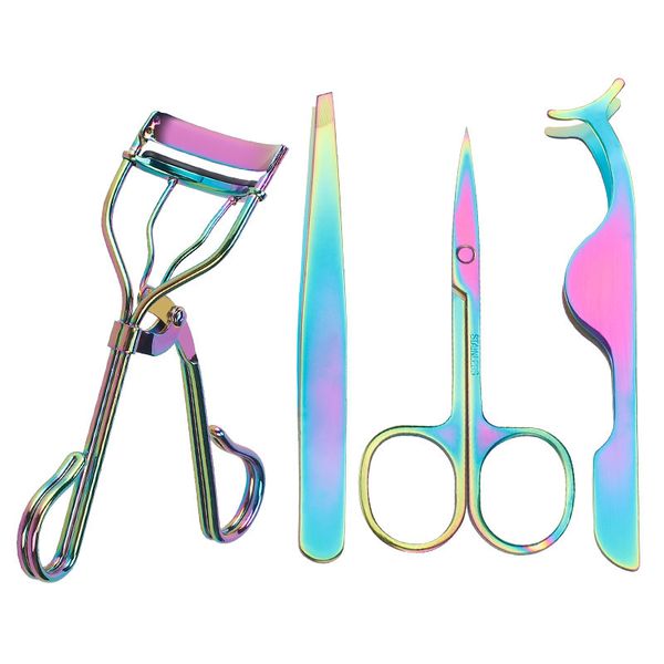 Eyelash Curler Tweezers Applicator Scissors Kit