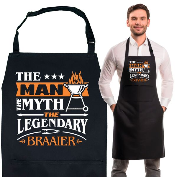 Braai Apron for Men - The Man The Myth The Legendary Braaier