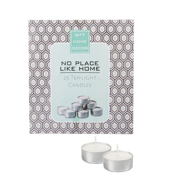 No Place Like Home - Tea Candle - Decor - Light White - 3.5cm - 25 Pack