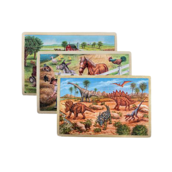 SD- Assorted Wooden Puzzles 100 Piece- Pack Of 3