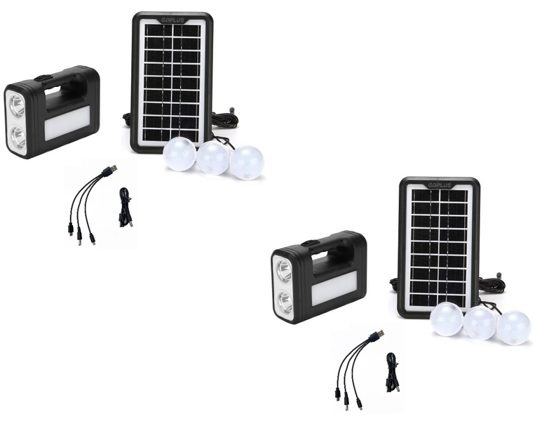 2Pack-Portable Mini Solar Light Kit, Suitable For Emergency And Outdoor Use