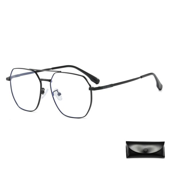 Classic Aviator Frame Metal Lightweight Double-Bridge Eyeglasses For Office