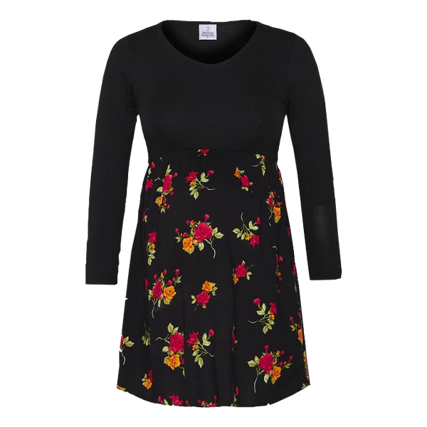 Absolute Maternity Long Sleeve Printed Maternity Babydoll Top