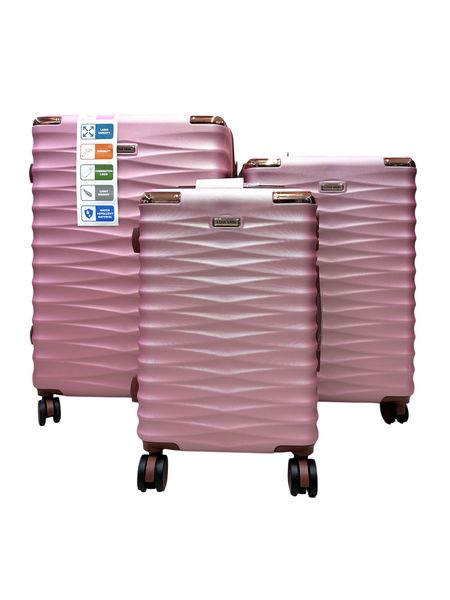 BC Loui Vani 28" Velora Travel Luggage - 3 Piece Set - Rose Gold Pink