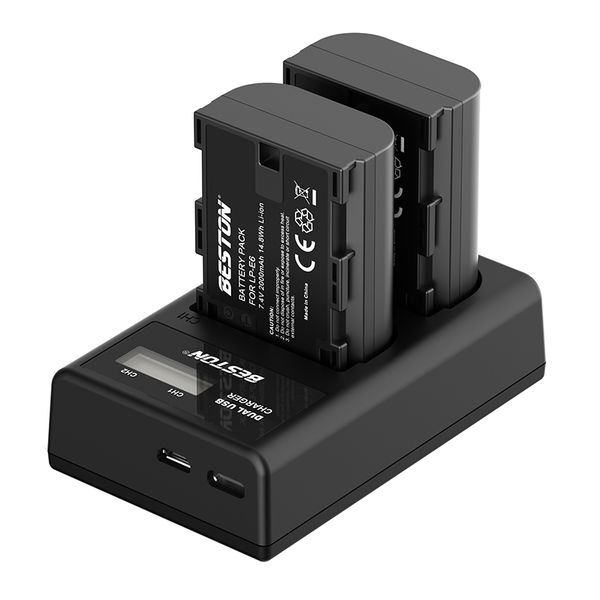 Beston 2 X LP-E6 (2000mAh) Battery with Charger Compatible with Cannon