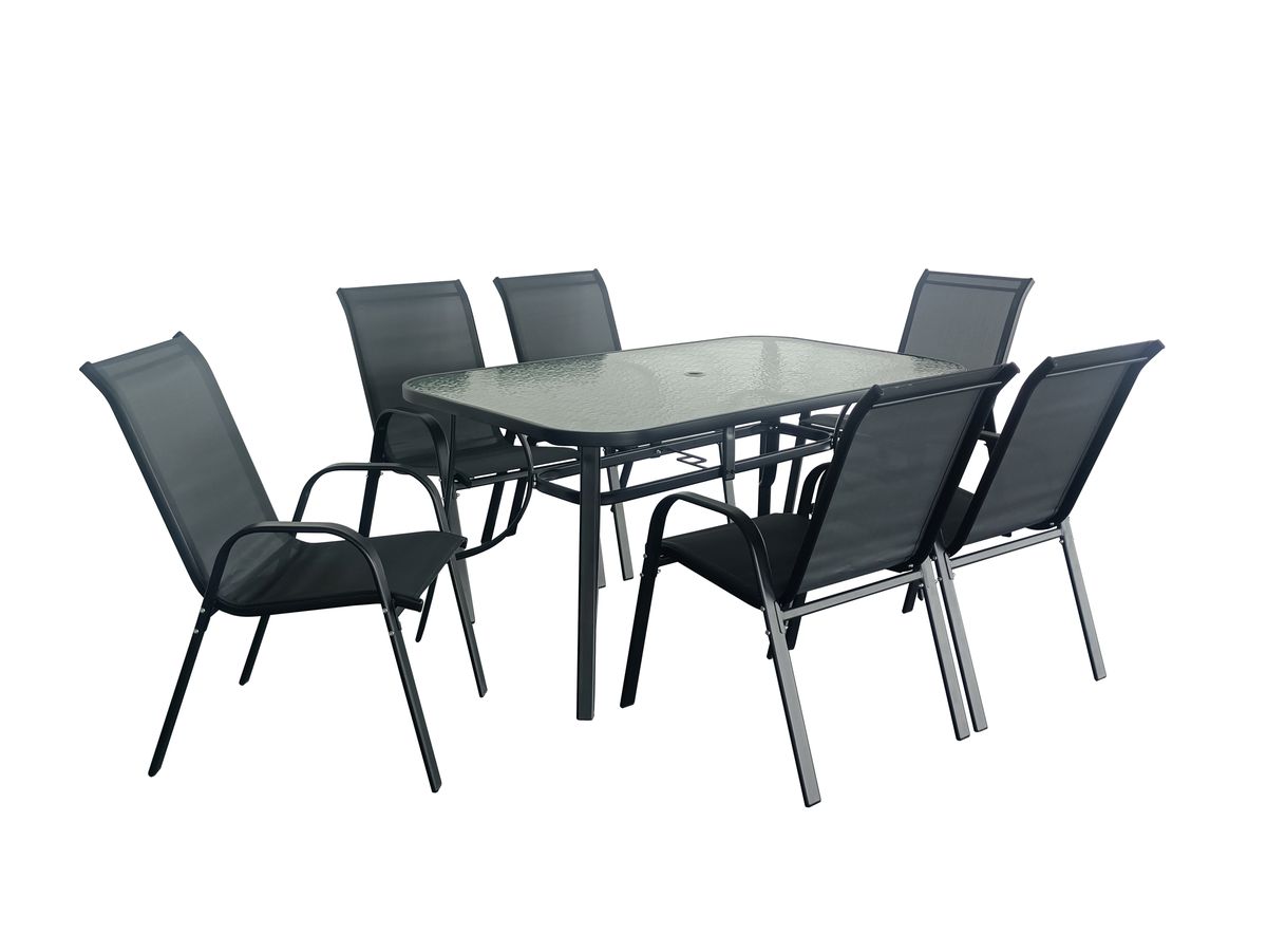 Arabella 7 Piece Outdoor Dining Set - Charcoal