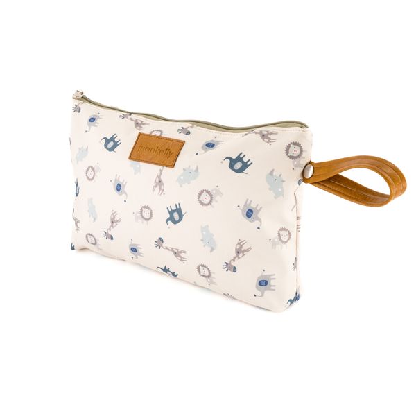 Jeankelly Safari Animal Changing Pouch With Padded Slim Mat + Grab Handle