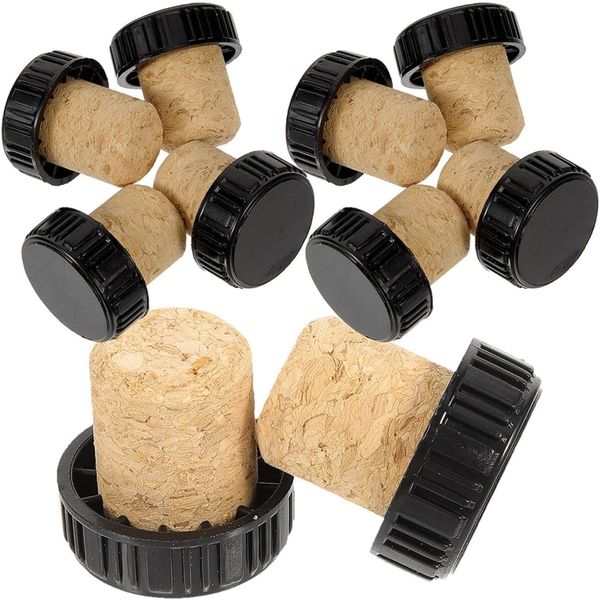 T-shaped Straight Neck Wooden Stopper Vertical Grooves Wine