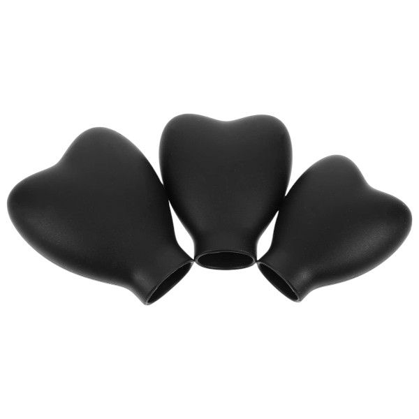 3 Piece - Silicone Heart-Shaped Makeup Brush Protectors - Black