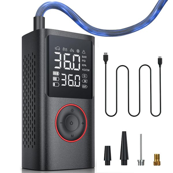 QYNIAL Tire Inflator Portable Air Compressor, Motorcycle, Bicycle, Balls