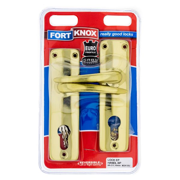 FORT KNOX EuroProfile Lockset Brass Plated Handles SolidCylinder Q:1 M3K10U