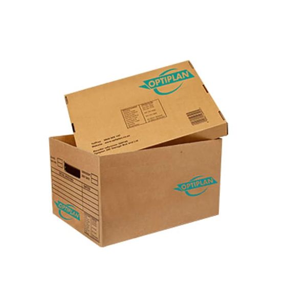 Optiplan 390 Storage Box &amp; Lid Brown (Pack of 5)