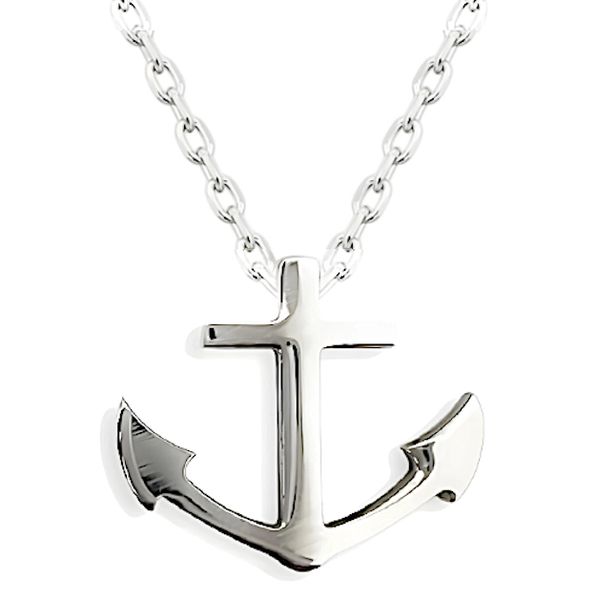 Set Sail in Style: Exquisite Silver Anchor Pendant &amp; Necklace Chain
