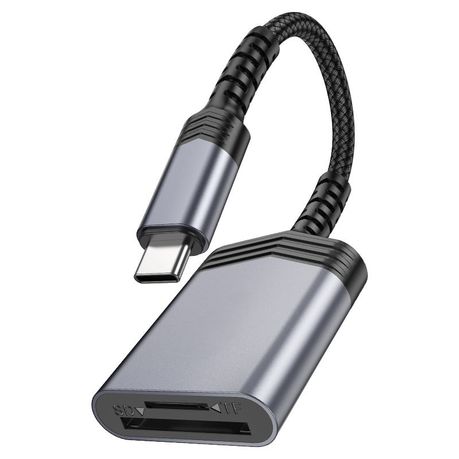 2-in-1 USB-C OTG Card Reader SD/TF Memory Card Adapter High-Speed UA25 Image