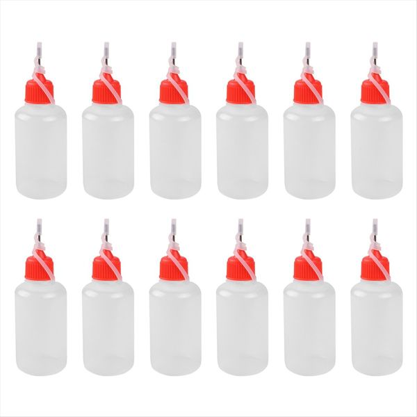 12 Pcs Plastic Needle Tip Glue Bottle 30 Ml For Small Gluing Projects