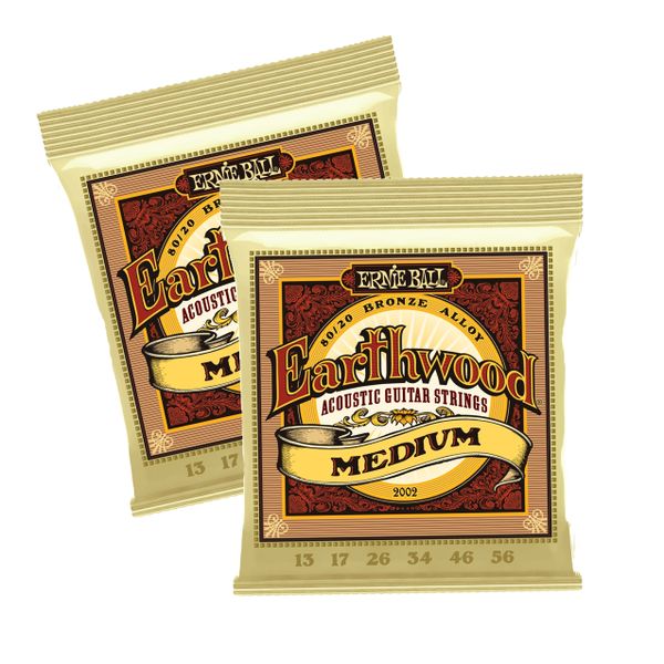 Ernie Ball 2002 Earthwood 80/20 Bronze Acoustic Guitar Strings - Set of 2