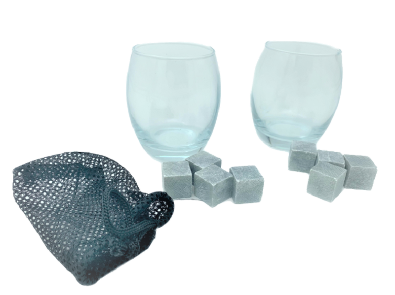 Whisky Glasses and stones set