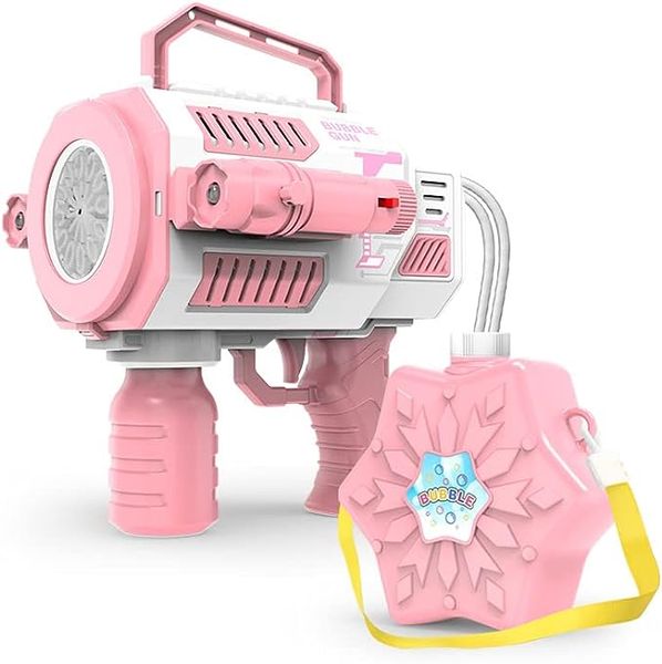 Olive Tree - 12 Hole Bubble Gun with 500ml Backpack and Flashlight