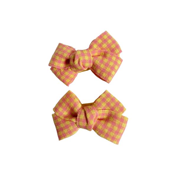 Small Tangerine Orange Bow Hair Clip Bright Fun Summer Style - 1 Pack