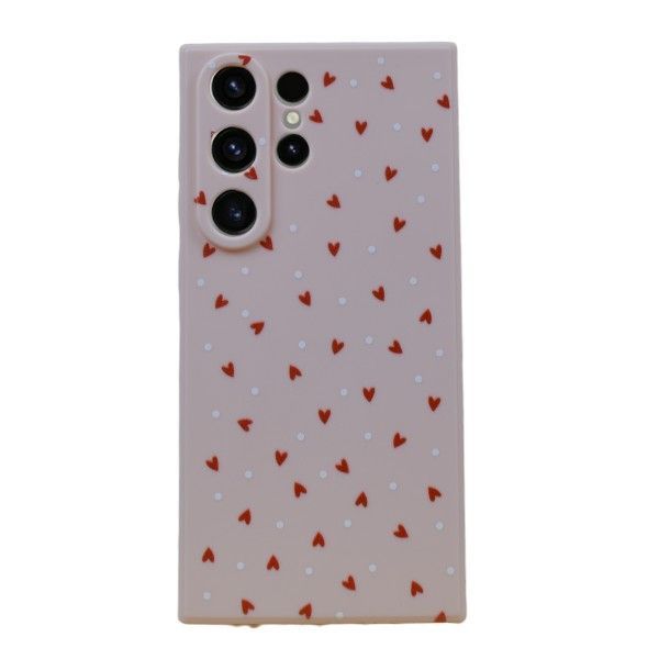 Heart Pattern Phone Case Compatible With Samsung Galaxy S23 Ultra - Pink