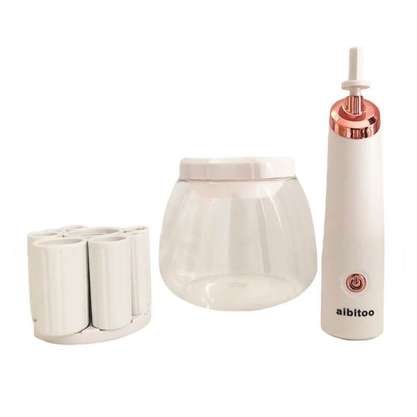 Automatic Electric Make-Up Brush Cleaner And Dryer Set - White