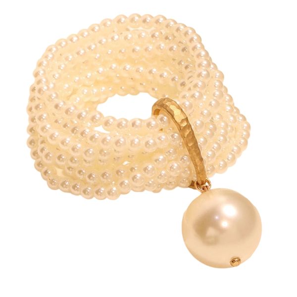 Layer Beaded Crystal Bracelet-White image