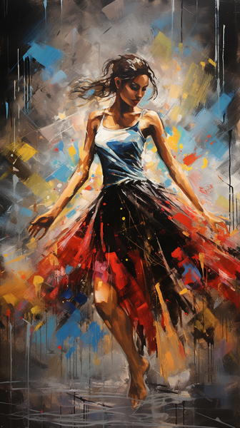 Canvas Wall Art - Dancing Girl Abstract - MT0203