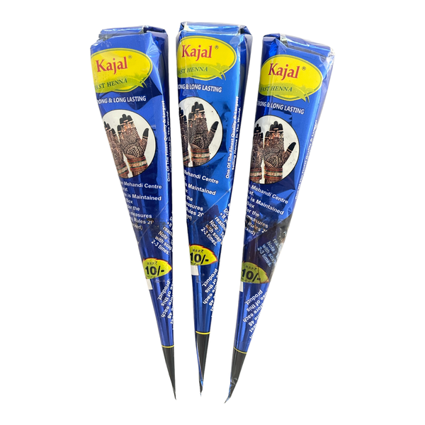 Black Kajal Henna Body Art Paste - 3 Cones