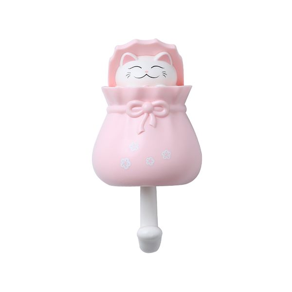 Pink Cute Cat Wall Hook image