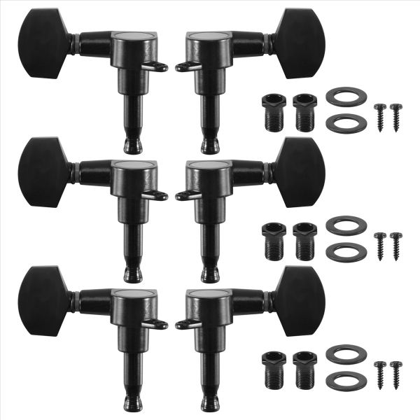 6 Pieces Black Sealed Electric Tuning Pegs Tuner Machine Head 3R 3L /