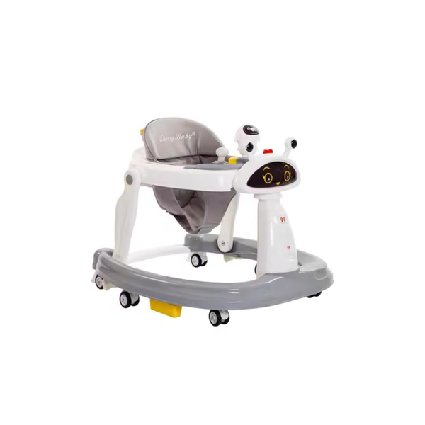 Modern Anti-Rollover Baby Walker - Grey | Adjustable Height &amp; Foldable