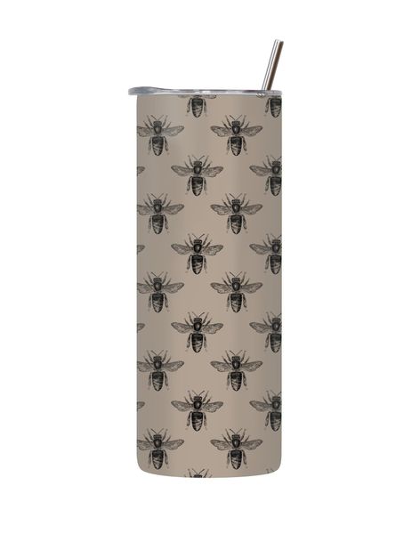 Bee-8 20 Oz Tumbler with Lid Straw Trendy Bees Pattern Graphic Present 209