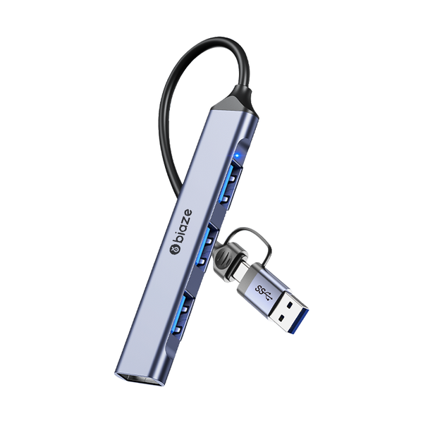 Biaze USB Hub, 4-Port, Multi-USB 3.0 Adapter, USB Split, for Laptops/Macs