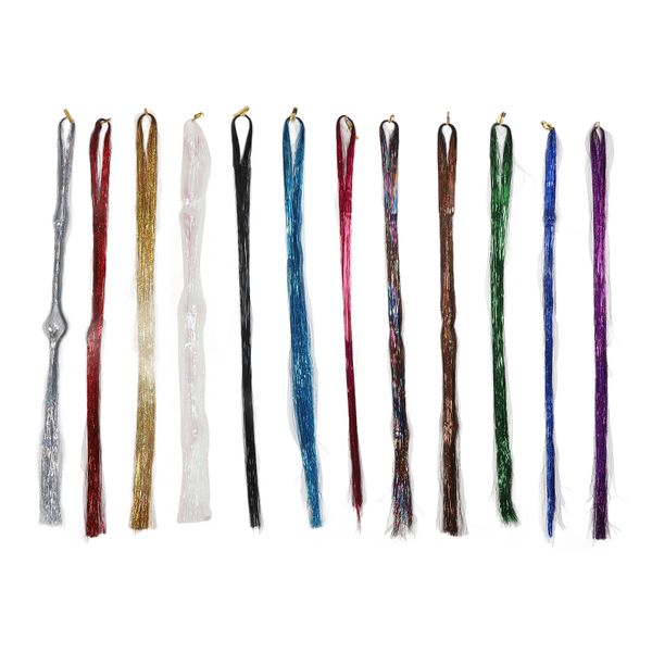 12 Pack Glitter Hair Tinsel for Braids PET Decor Kit