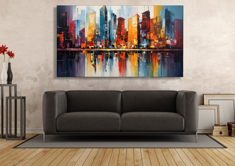 Canvas Wall Art - Cityscape Kaleidoscope - HC1178