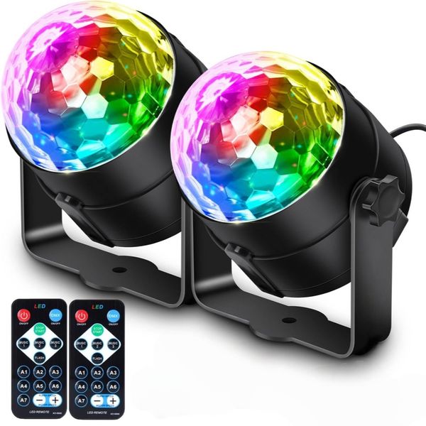2 Piece Color Party Disco Dance DJ Dance Light, USB Plug-in