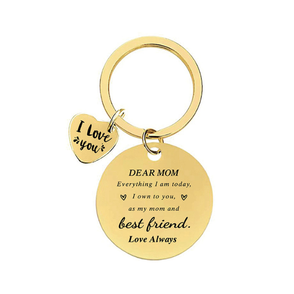 Gold Charm Keyring Mom Appreciation Love Novelty Gift-Remember I Love You