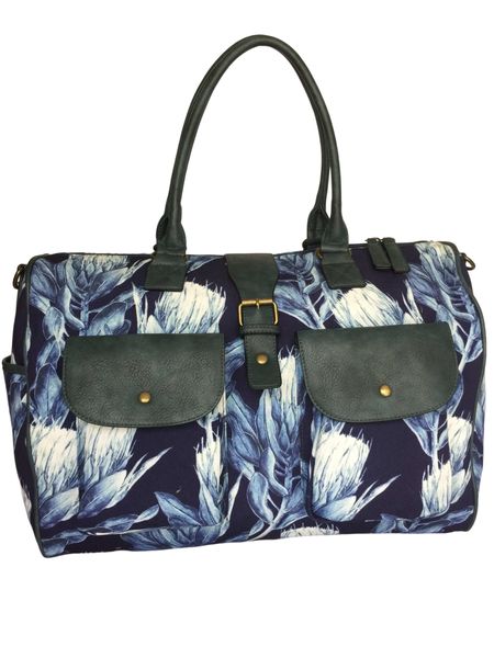 Overnight Canvas Bag With Protea Flowers image