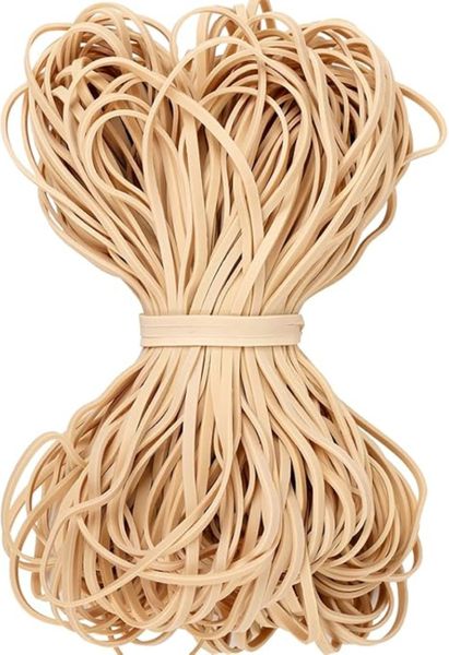Size 126 Rubber Bands 200g Pack - Large Beige Elastic Bands 7.9" x 1/4