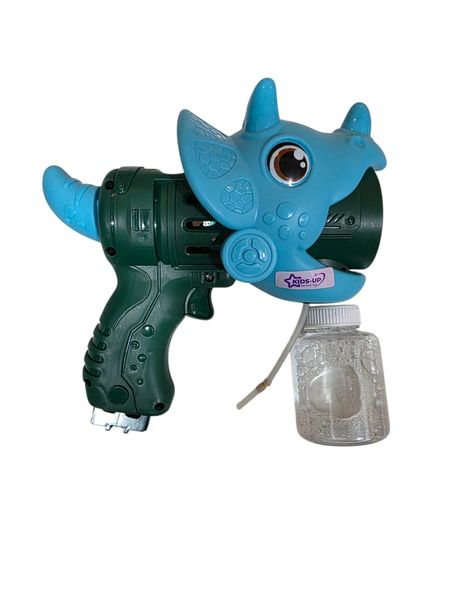 Kids-Up - 12 Holes Dinosaur Bubble Gun - Bubble Machine Gun with Lights