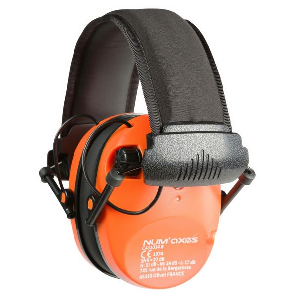 Num'axes CAS1034 Acoustic Electronic Orange Earmuffs- NGCASELE005