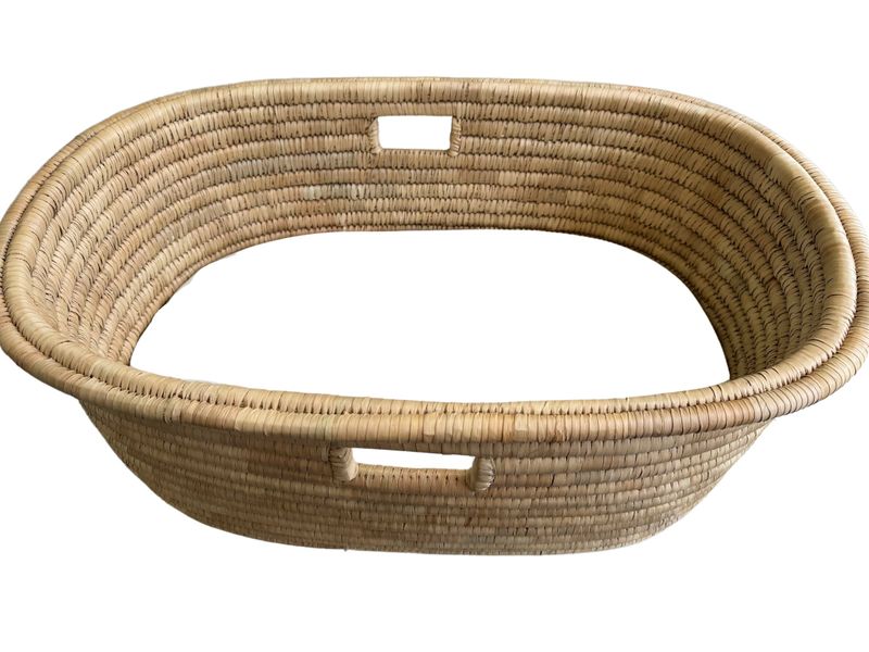 Baby Moses Basket &amp; Mattress - Natural Hand Woven with 100% Palm Leaves