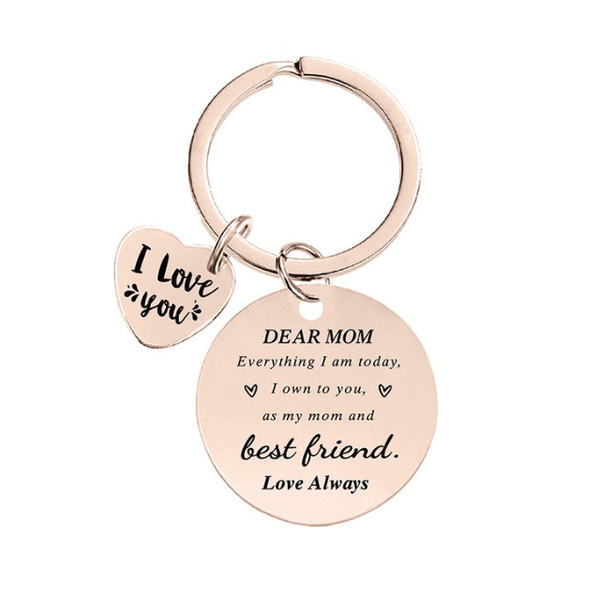 Rose Gold Charm Keyring Mom Appreciation Love Novelty Gift- Mom Bestfriend