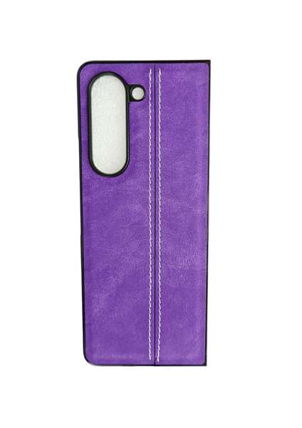Hot Series Case for Samsung Z Fold 5 Silicone &amp; Lather Back Cover