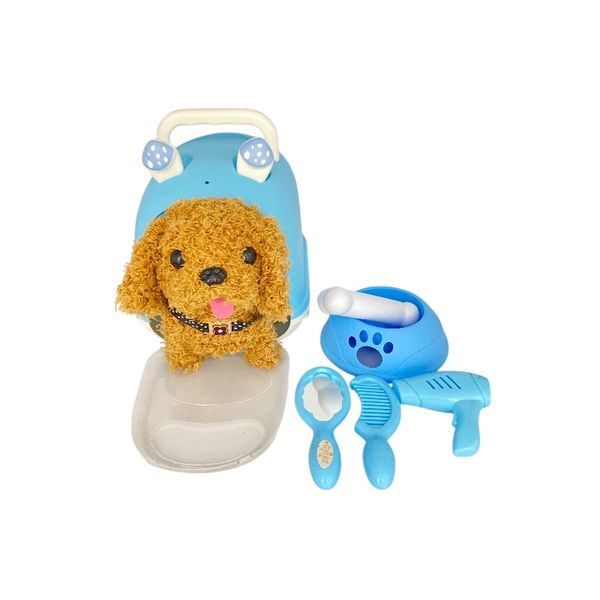 Pet Dog Playset with Accessories - Brown Blue