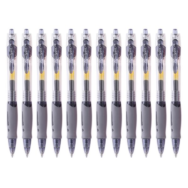 12 Pack Retractable Fine Gel Pen 0.7mm Black Ink Ball Point Pens
