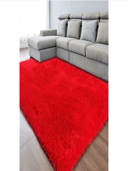 Soft Shaggy Rug - Red