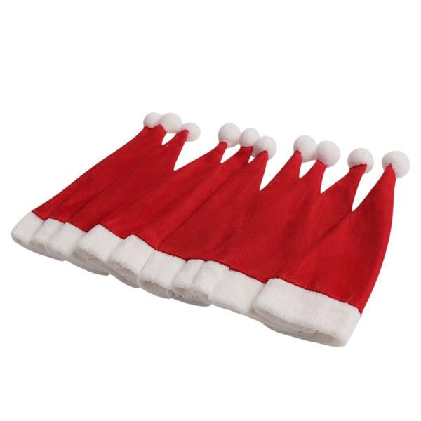 10-Piece Christmas Santa Hat Cutlery Holder Set - Red &amp; White