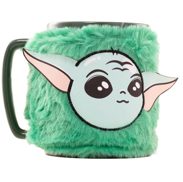 Star Wars The Mandalorian Grogu Mug 450ml with Fluffy Removeable Cozy Cover