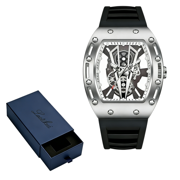 Men's Barrel Shape Quartz Wristwatch Silicone Strap Luminous Waterproof